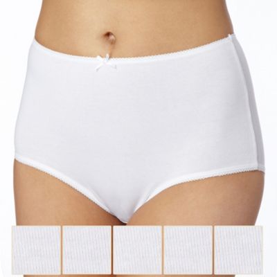 Pack of five cotton white briefs